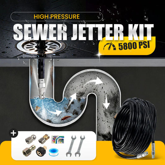 🚿 5800 PSI kloakkrensesett – Roterende dyse og forsterket slange for å rense tette rør 🛠️✨ – Gratis frakt