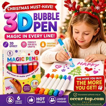 ⏳Siste dag: Kjøp 1, få 1 gratis!!🎁🔮 Magic Pen – tegn i 3D med ett strøk!🎄 DIY-penner for «boble-popcorn»-effekt 🔥