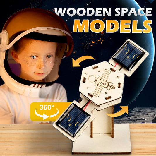 🚀 DIY solcelledrevet satellittmodellvitenskapssett i tre🌍