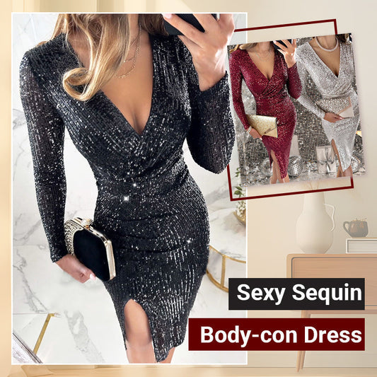 🔥50% OFF🔥Sexy paljettkjole med body-con