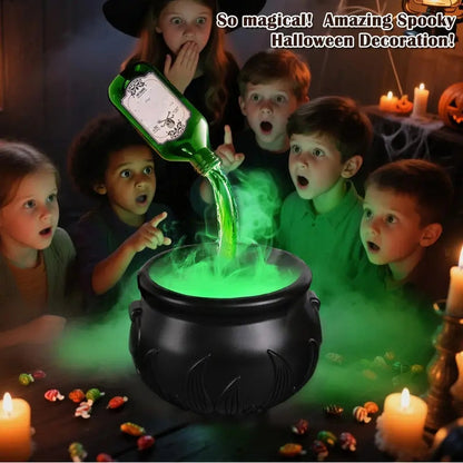 ✨🎃Halloween-dekorasjoner innendørs - Heksegryte med magiske flytende eliksirflasker og tåkemaker