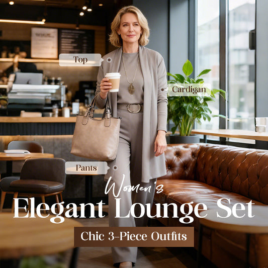 ⏳Tidsbegrenset spesialtilbud⏰Elegant 3-delt sett med lang cardigan, topp og bukse💞