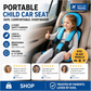 👶 50% RABATT – Bærbart bilsete for barn – justerbart – pustende mesh – 5-punkts sele – lett og kompakt – for fly, tog og bil – passer 0–12 år