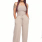 🔥Ensfarget jumpsuit med smokk uten skulder