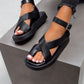 ADELINA - Sandaler i skinn med tykk bunn for kvinner