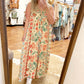 💐Jumpsuit med vintageprint og løse ermer💃