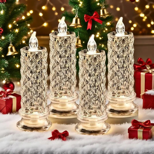 4-delt romantisk LED-krystalllyssett