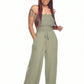 🔥Ensfarget jumpsuit med smokk uten skulder