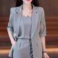 Fin gave - Fasjonabel og slank blazer i 3-delt dress-sett for kvinner