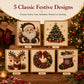 🎄✨ DIY-juleperlekunstsett – 5 festlige design, 3D-hevede perler og utstillingsramme inkludert | Juleveggdekor 🖼️🎨