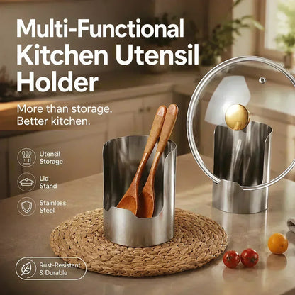 🔪 50 % rabatt! 🍳 Oppbevaring for kjøkkenredskaper i rustfritt stål – vertikal, plassbesparende og oljebestandig – ideell for skjeer, øser og kniver ✨