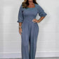 🌸Vårtilbud 49% rabatt🌸 Sommer jumpsuit med elastisk midje for kvinner