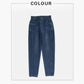 Jeans med høy midje og gulrotfasong i stretch for kvinner