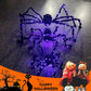 Halloween svart edderkopp dekorasjon med lys