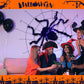 Halloween svart edderkopp dekorasjon med lys