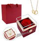 🌹 Forever Rose Box - med gravert halskjede og kunstig rose
