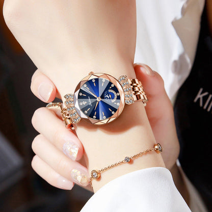 🎀49.99% rabatt på nyttårssalg🎀 Fasjonable Diamond Moon Star Watch for kvinner
