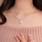 Vintage Elegant Zirconia imitert perlekjede og øredobber