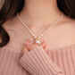 Vintage Elegant Zirconia imitert perlekjede og øredobber