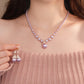 Vintage Elegant Zirconia imitert perlekjede og øredobber
