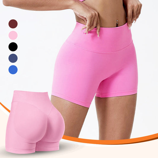 Yoga- og sykkelshorts med høy midje og hurtigttørkende passform