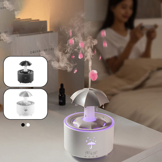 🛌Søvnhjelp💤 7 Farge roterende regndråpe aromaterapi luftfukter