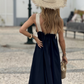 💐Vårtilbud🌸 Halter hals ermeløs maxikjole for kvinner