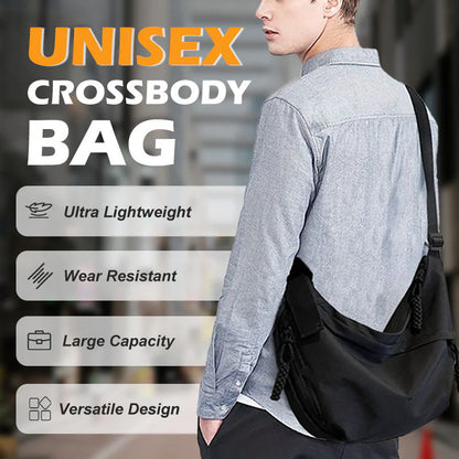 😍👜Unisex ensfarget nylon crossbody-veske med stor kapasitet