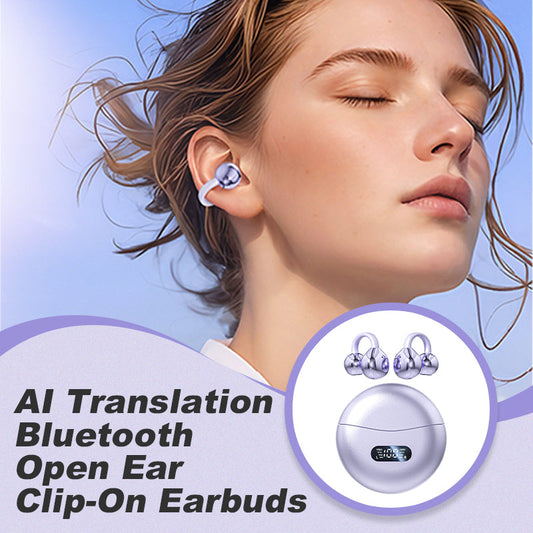 AI Translation Bluetooth-ørepropper med åpent øre og klips