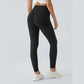 Høyt midjet rumpeløftende magekontroll Shaping Training Leggings med sidelomme