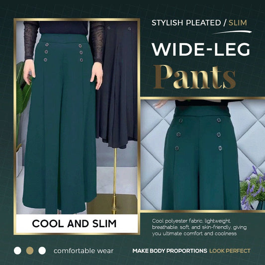 👖Hot Salg - Plissede bukser med vide ben