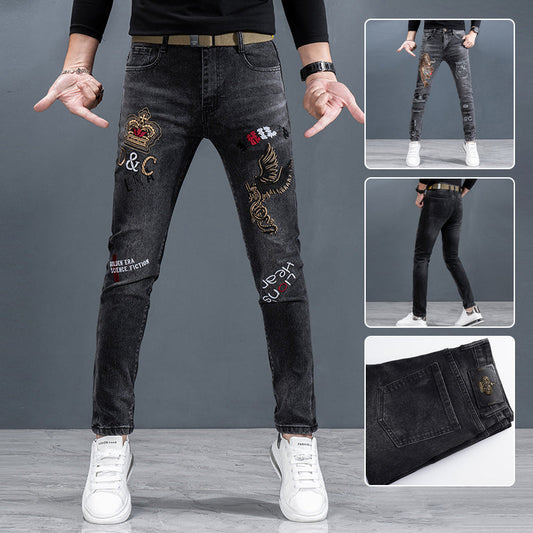 Slim Fit jeans med rette ben for menn