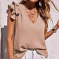V-hals Ruffle Ermeløs Stretch Topp