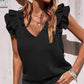 V-hals Ruffle Ermeløs Stretch Topp