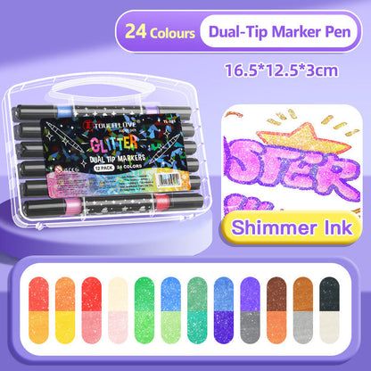 🔥Hot Sale 50% AVSLAG🎁Glittermarkerpenne med to spisser
