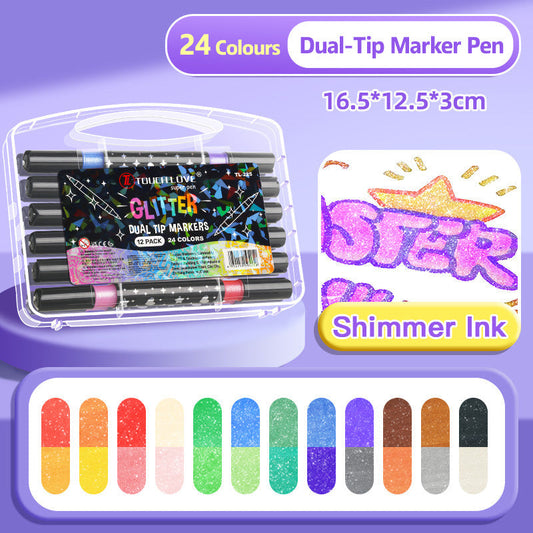 🔥Hot Sale 50% AVSLAG🎁Glittermarkerpenne med to spisser