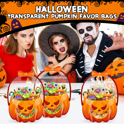 👻Halloween-bestselgere - 60 % rabatt🎃Gjennomsiktige Halloween-gaveposer med gresskar✨Perfekte til fest, knask eller knep og gaver til klasserommet
