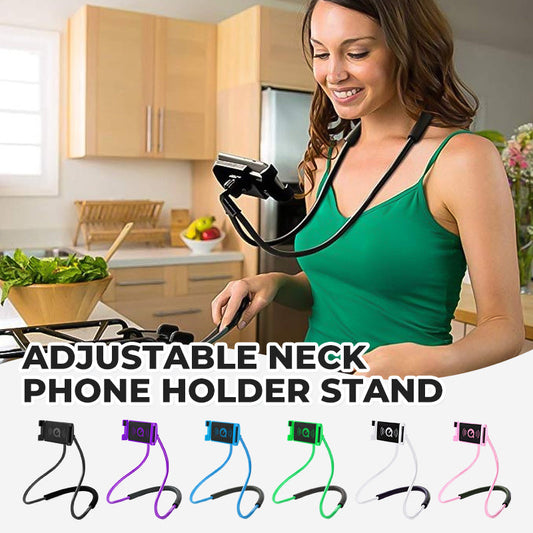 Justerbar telefonholder for nakken