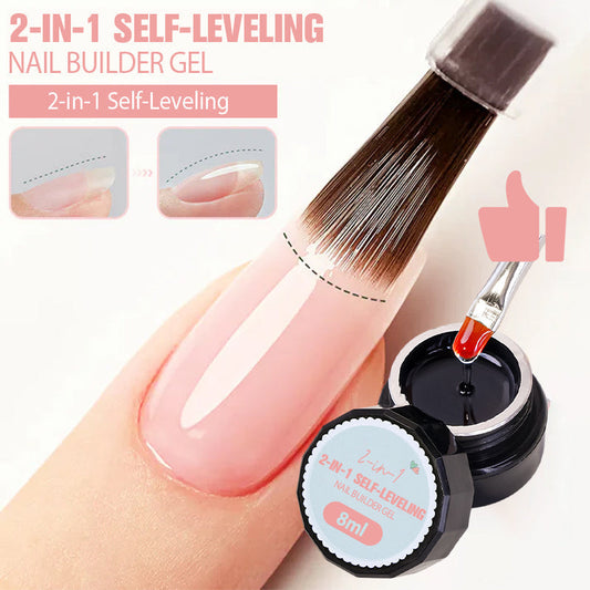 💅 KJØP 1, FÅ 1 GRATIS! ✨ 2-i-1 selvutjevnende neglegel - base- og topplakk med 15 sekunders hurtigherding for manikyr i salongkvalitet hjemme 🌟🌀