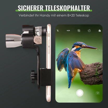🔈🔈50 % RABATT!🔭 Mini lommekikkert (1000x20): Lommeformat + smarttelefonklemme – Perfekt for utendørs oppdagelsesferder (for alle aldre!)