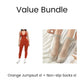 Jumpsuit med høy stretch med V-hals for trening og yoga