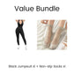 Jumpsuit med høy stretch med V-hals for trening og yoga