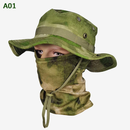 🔥💥2-i-1 fiskehatt og kamuflasjemaske