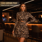 🥳2026 HOT SALG🥳💞50 000+ SOLGT!👵💃 50% RABATT! Leopardprint med rynket minikjole – Myk stretch, flatterende rynking som sitter på magen. Elegant trykk, leken lengde. Perfekt til middager eller fester. 🐆✨