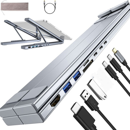 USB-C-dokkingstasjon og bærbar PC-stativ med 4K HDMI