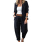 🥳2026 TOPPSALG🥳💞Over 50 000 solgt!🎀💫 50 % RABATT! Sett med smalere bukser og blazer for damer – Åpen front, avslappet passform. Nøytrale farger som passer til alt. Uanstrengt eleganse for enhver anledning. 🛡️🕊️