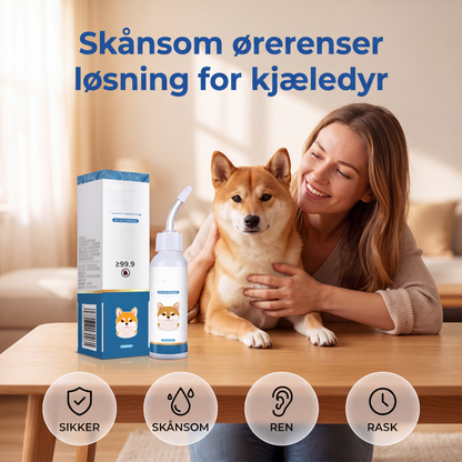 Skånsom ørerenseløsning for kjæledyr