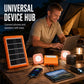 ☀️🔋 Bærbart solenergisystem – USB/Type-C-solgenerator med 2 LED-lys