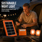☀️🔋 Bærbart solenergisystem – USB/Type-C-solgenerator med 2 LED-lys