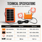 ☀️🔋 Bærbart solenergisystem – USB/Type-C-solgenerator med 2 LED-lys